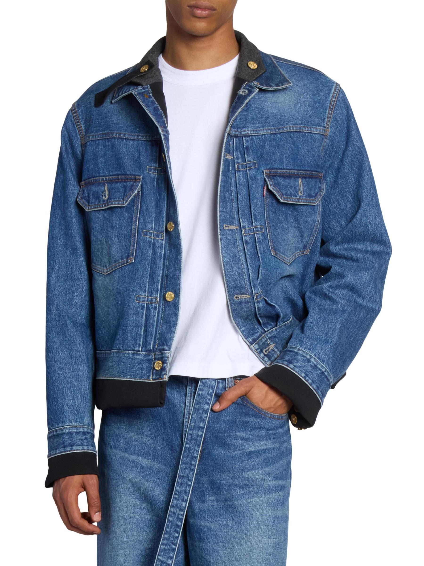 Shop Sacai - Levi's x Sacai Matelasse Twill Reversible Denim