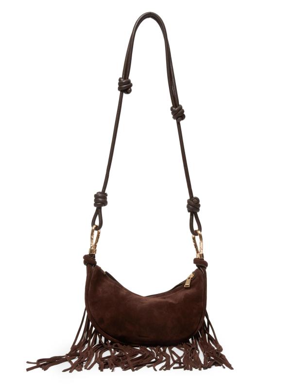 #2: حقيبة كروس بودي من الجلد المدبوغ بأهداب من أفيري - كاكاو