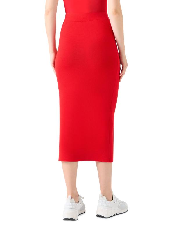 #4: تنورة من الصوف القابل للتمدد - أحمر ساطع