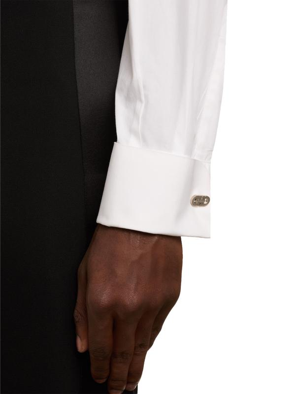 #2: أزرار أكمام بشعار Gancini المصقول - فضة