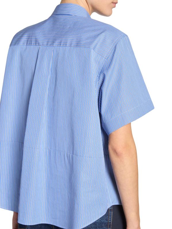 【 】ストレッチ ポプリン 半袖シャツ(送料込み) Sacai - ポプリン半袖ボクシーシャツ をオンライン購入 | Saks