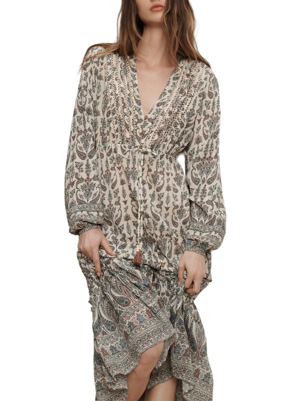 #5: فستان متوسط الطول بطبعة فاني - اكرو متعدد