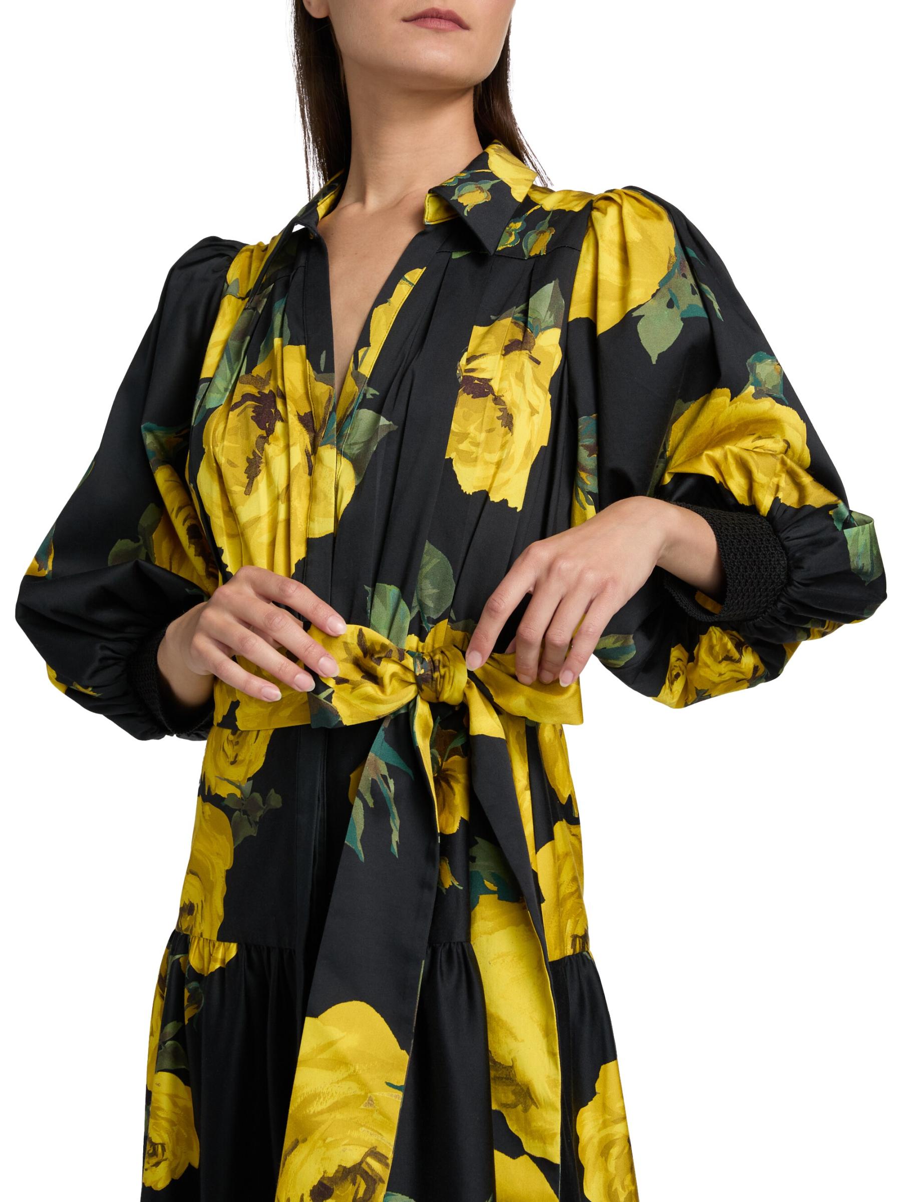 花柄【Alice+Olivia】アリスアンドオリビア CORA シャツドレス Cora Maxi Shirt Dress In In The Wind Floral | Alice + Olivia