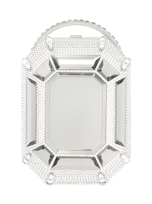 حقيبة يد دائرية مزيّنة بالكريستال