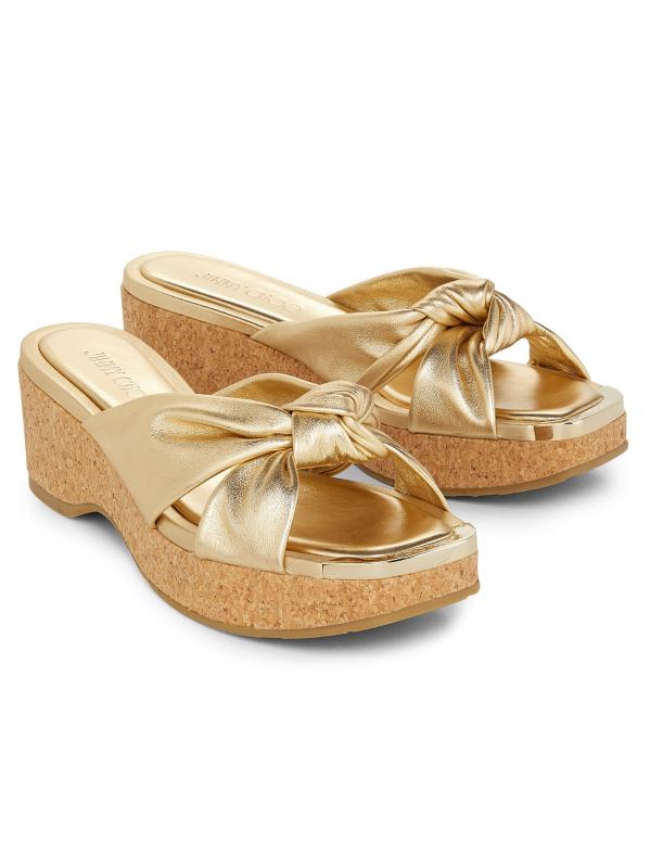 #2: صندل أفينيو 110 50 مم من الجلد المعدني - الذهب