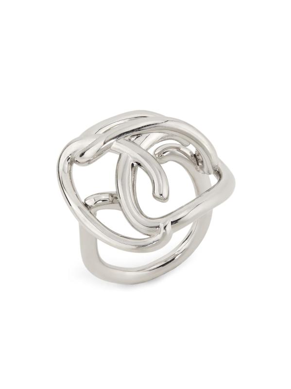 خاتم نحاسي مجدول على شكل حرف O مطلي بالذهب عيار 24 قيراطًا