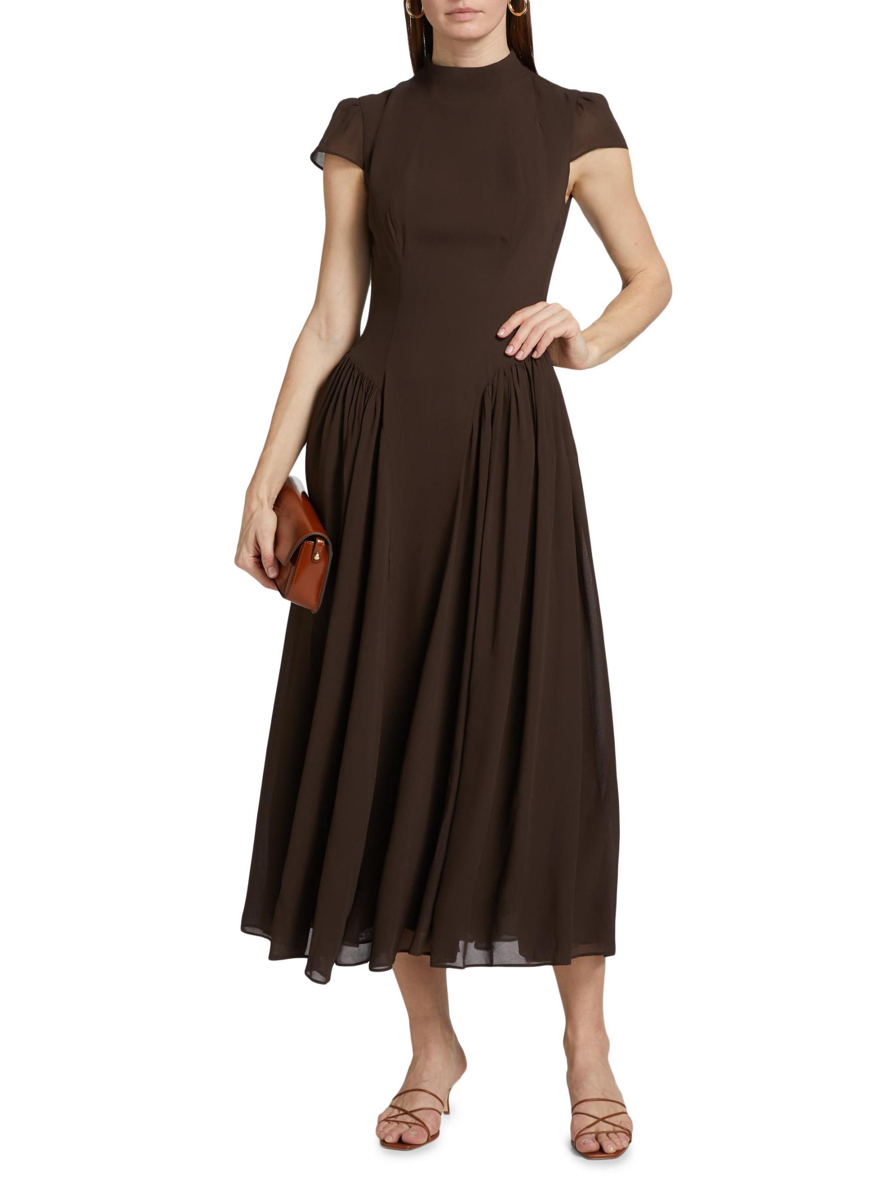 Shop Reformation - Maven Georgette Midi-Dress | Saks Fifth Avenue