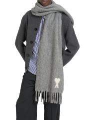 【新品未使用】anuans 完売 アルパカニットマフラー アニュアンス AMI Paris - ロゴ入りアルパカ混ニットマフラー をオンライン