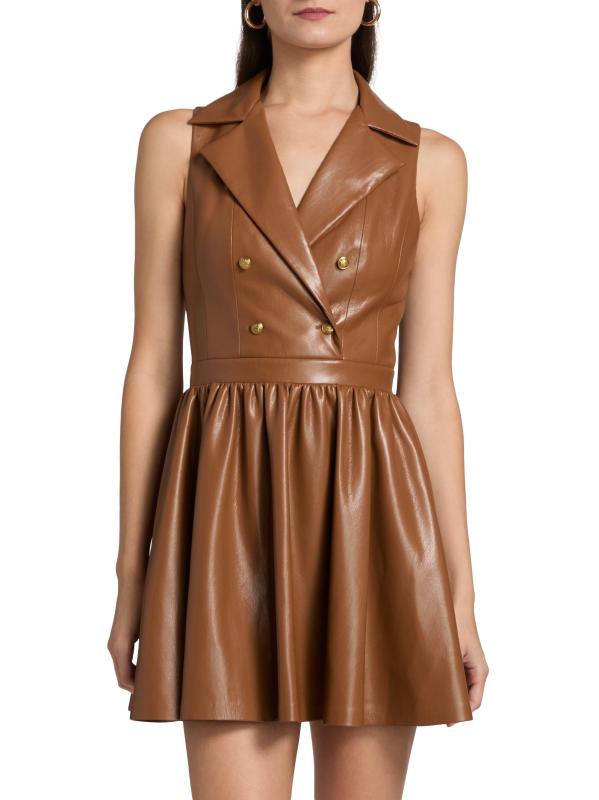 #2: فستان إيمي القصير المصنوع من الجلد الصناعي - الجمل