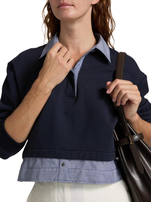 #5: سويت شيرت قصير من القطن بطبقات - ميدنايت مالتي