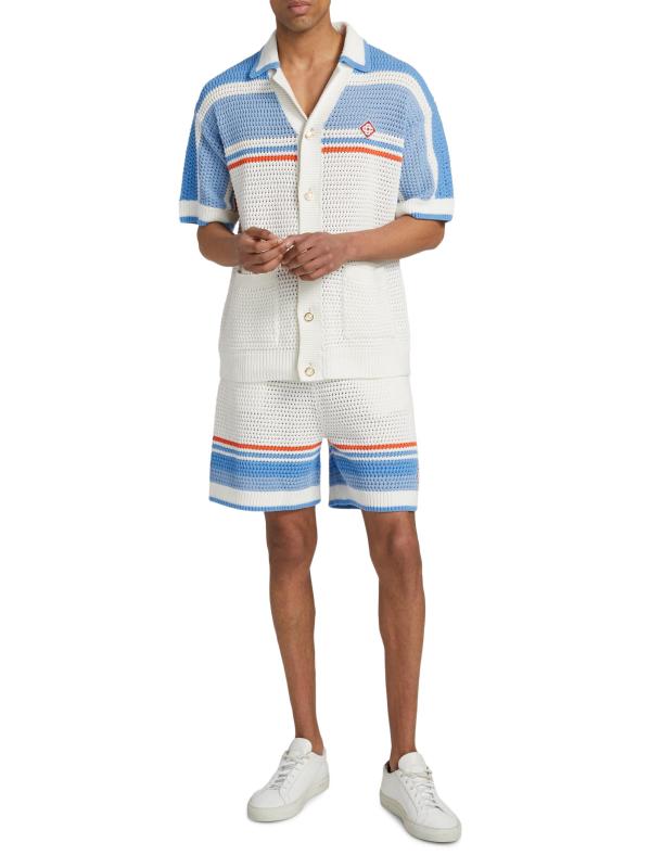 #7: قميص من القطن بالكروشيه الصناعي - بلو مالتي