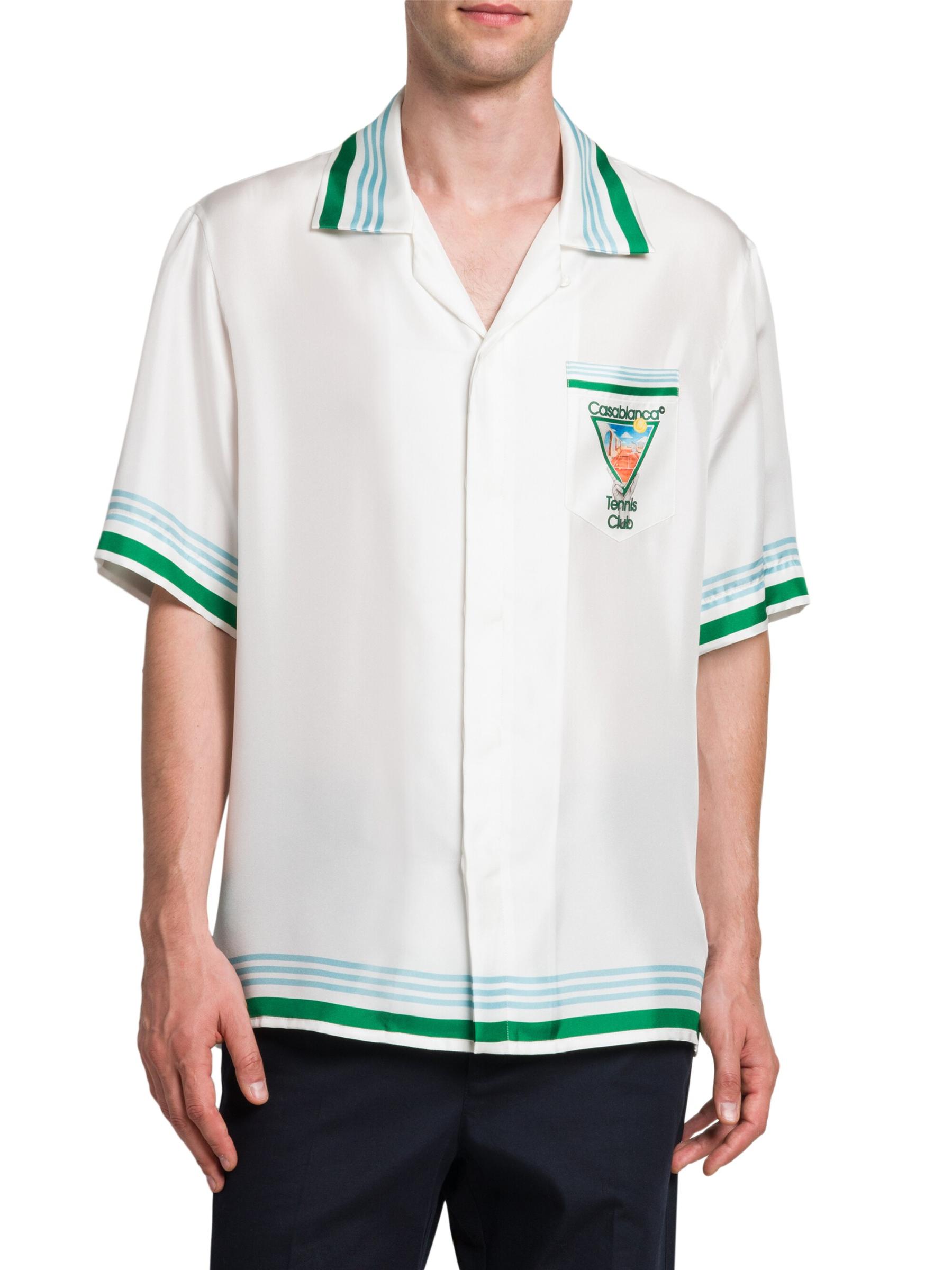 Shop Casablanca - Tennis Club Silk Shirt | Saks Fifth Avenue