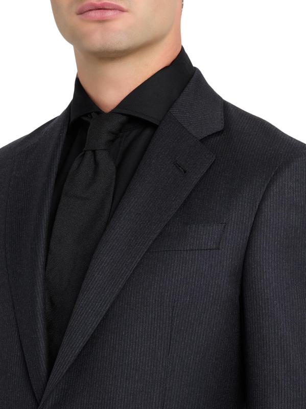 #5: بدلة أحادية الصدر من الصوف البكر مخططة بدقة متناهية - القوات البحرية