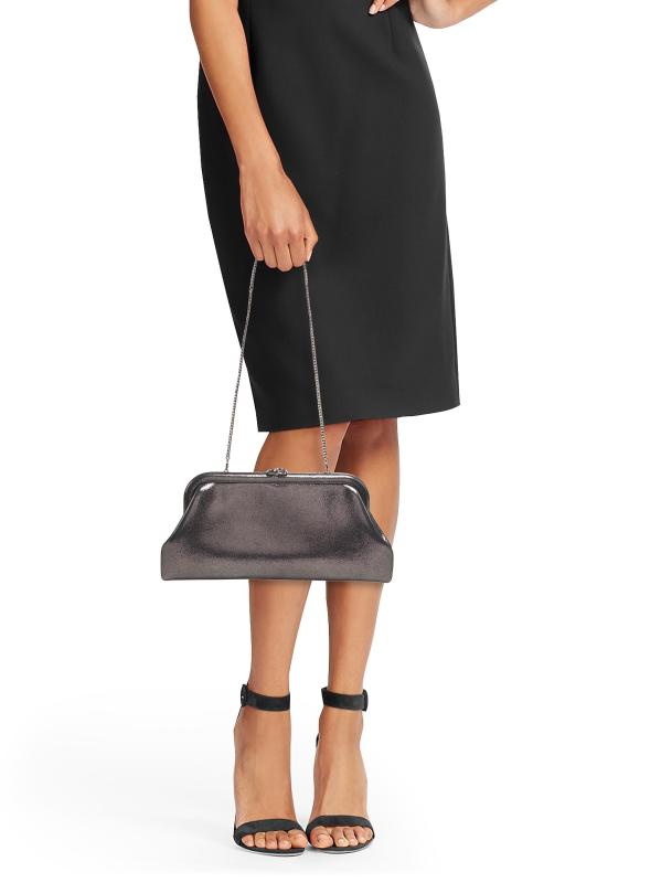 #2: حقيبة سكايلر شيمر المصنوعة من الجلد المدبوغ - الفضة الداكنة