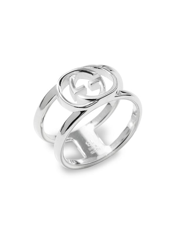 خاتم مفتوح من الفضة الإسترلينية على شكل G متشابك