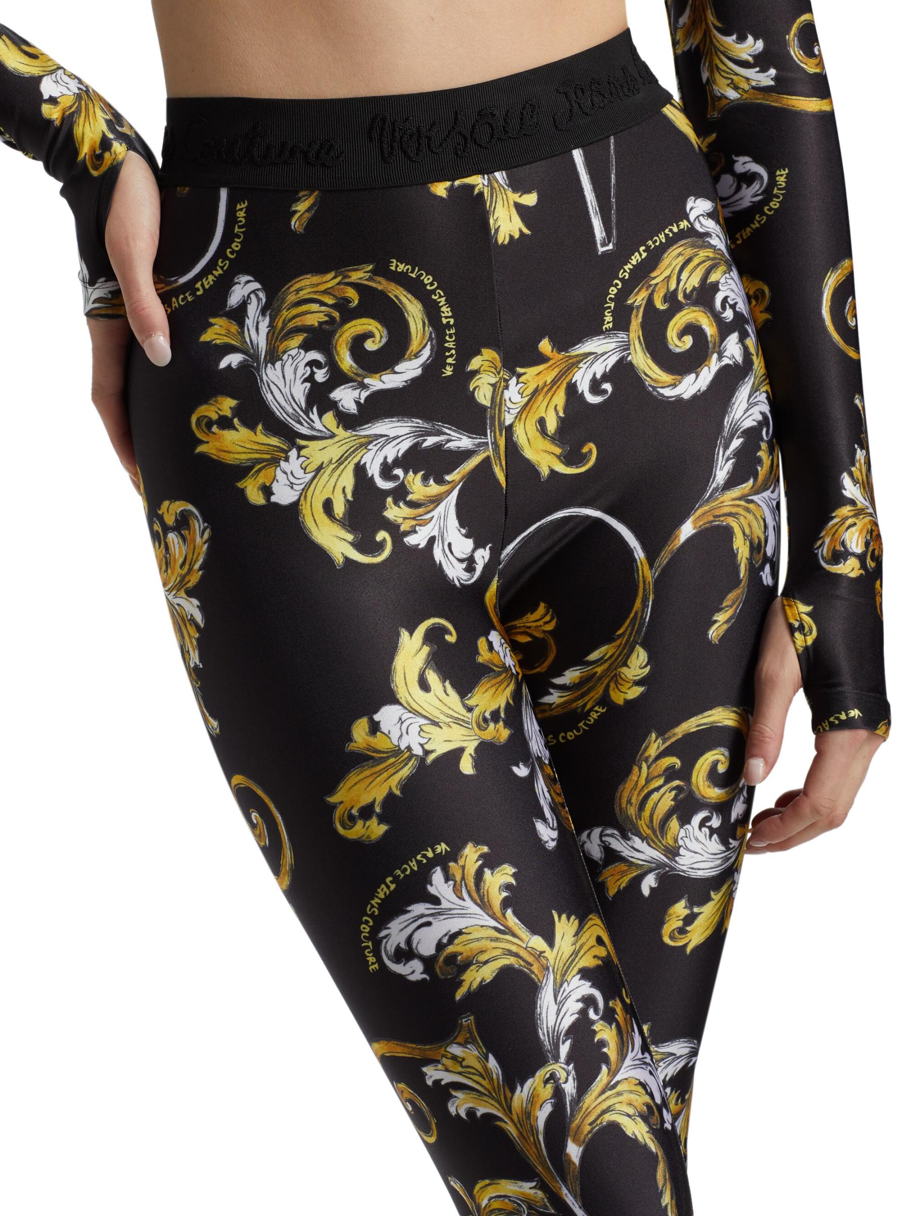 スパッツ・レギンス Versace Baroque Leggings Versace Jeans Couture - バロック・ロゴ・ウエストバンド