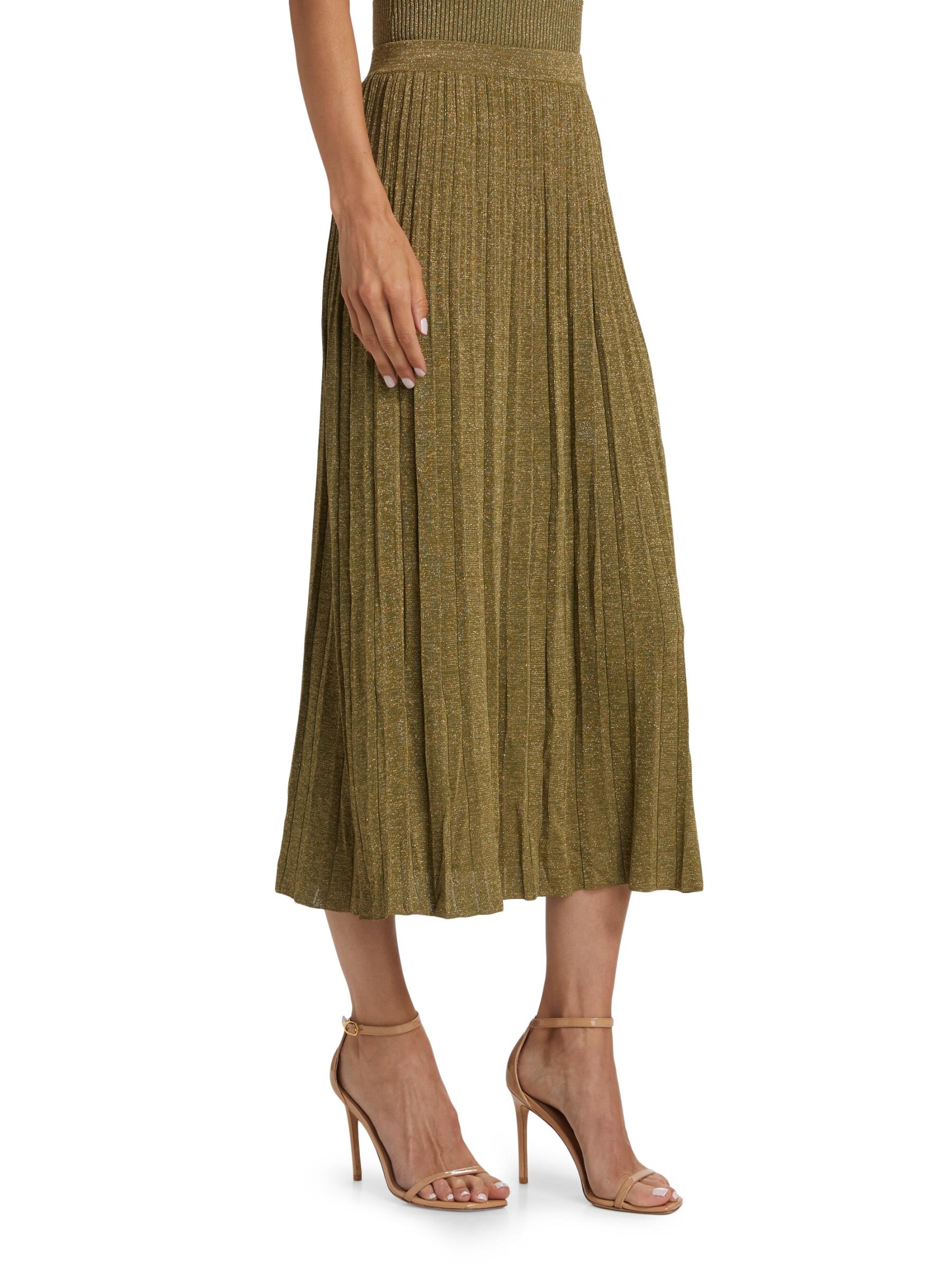 【送料&関税込】Zimmermann Wylie Embroidered Midi Skirt Zimmermann - Wylie Dusty Olive Gold Rib Midi Skirt