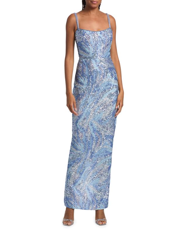 #2: فستان داليا ماكسي مزيّن بالترتر - بلو مالتي