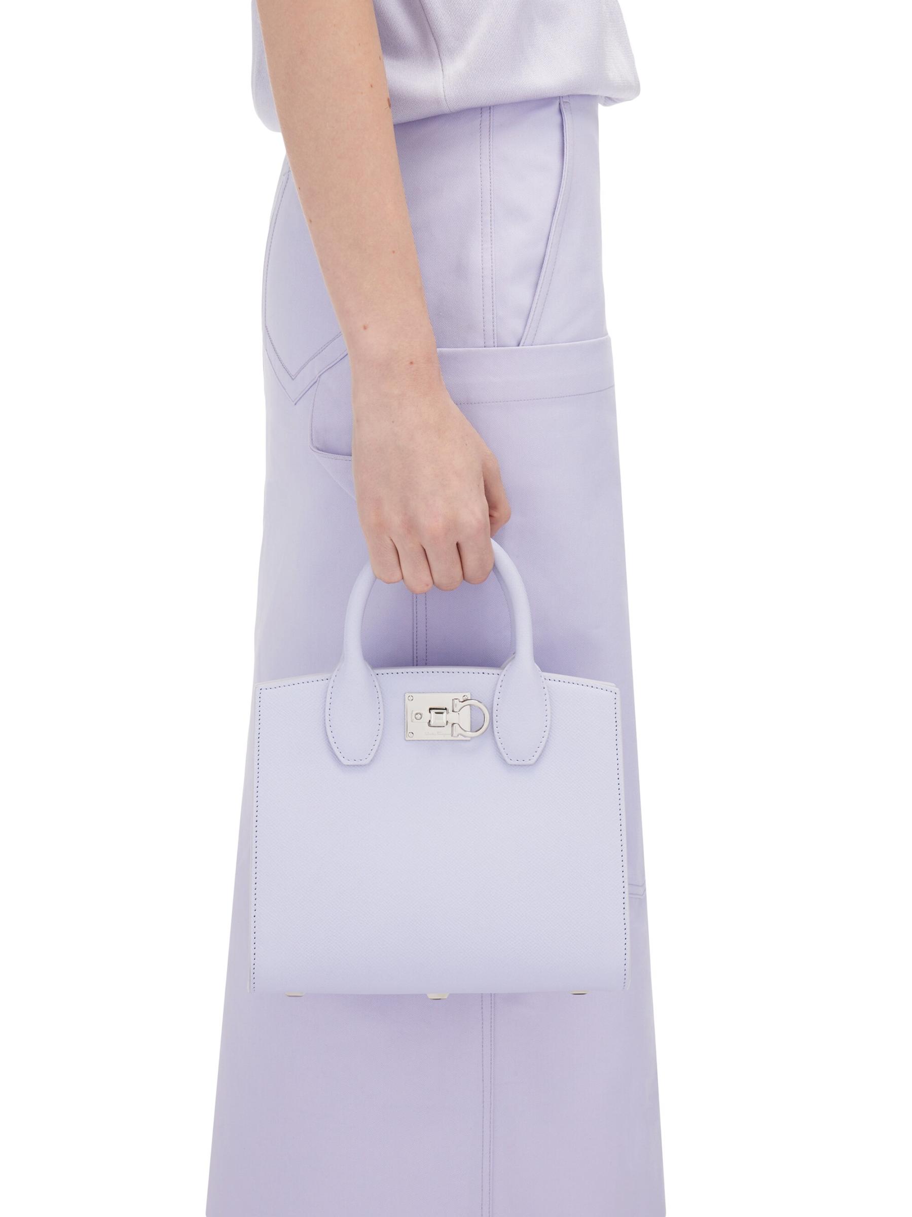 Shop Ferragamo - Studio Box Mini Leather Top-Handle Bag