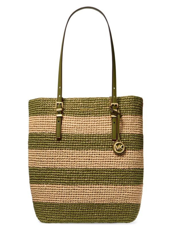 MICHAEL KORS ストロー トートバッグ MICHAEL Michael Kors - ストライプ・ストロー・トートバッグ を