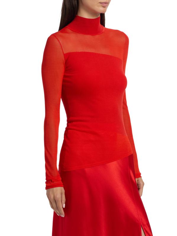 #3: بلوزة شفافة من صوف الميرينو غير المتماثلة - بابايا