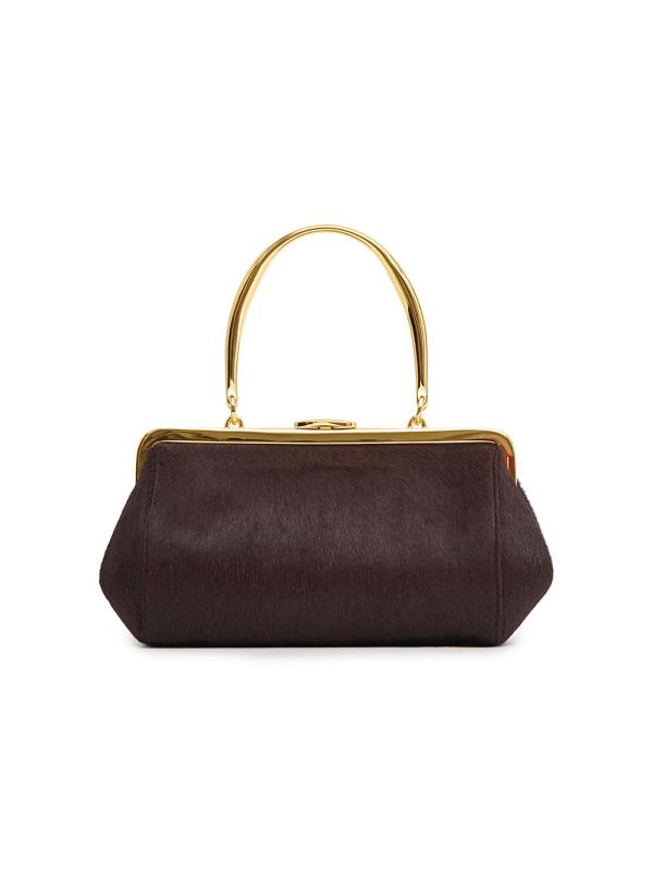 حقيبة بينا بمقبض علوي من شعر العجل