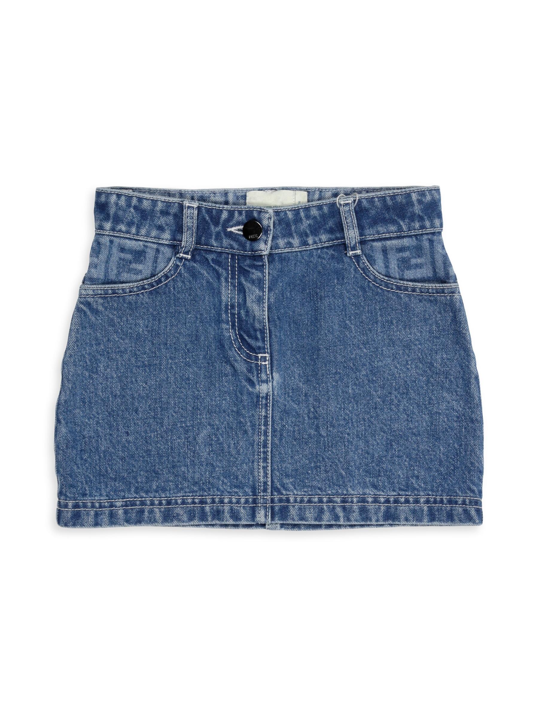 Shop Fendi - Little Girl's & Girl's Logo Embroidered Denim