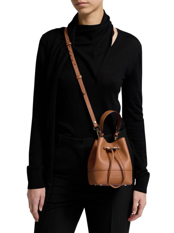 #2: حقيبة Osette كبيرة الحجم بحزام يلتف حول الجسم من الجلد - أسمر