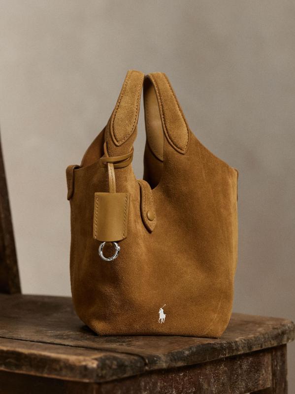 #5: حقيبة بولو بلاي الصغيرة من الجلد المدبوغ - أسمر