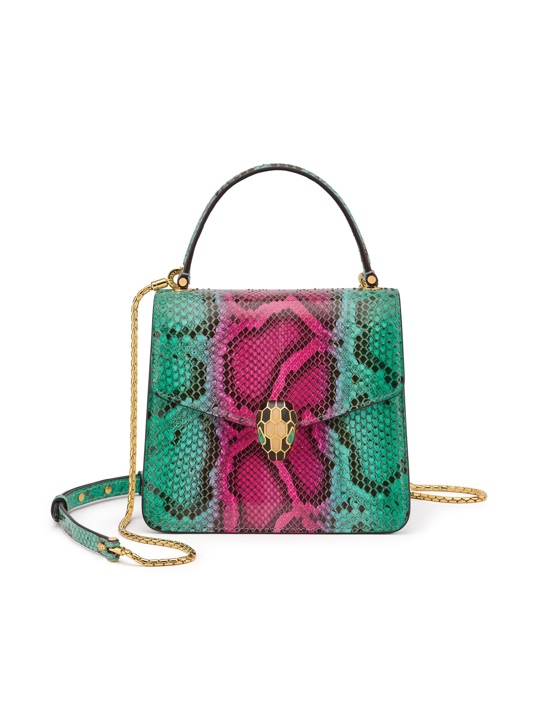 Compra BVLGARI - Bolso de asa superior Serpenti Forever Python | Saks ...