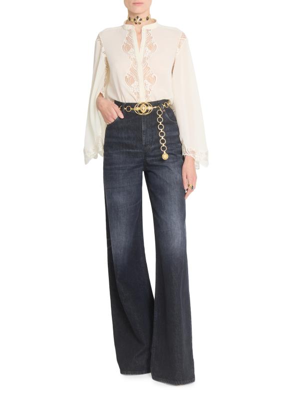 Chloe ハイライズ ワイドレッグジーンズ Chloé デニム製ハイライズ ワイドレッグジーンズ | Chloé JP