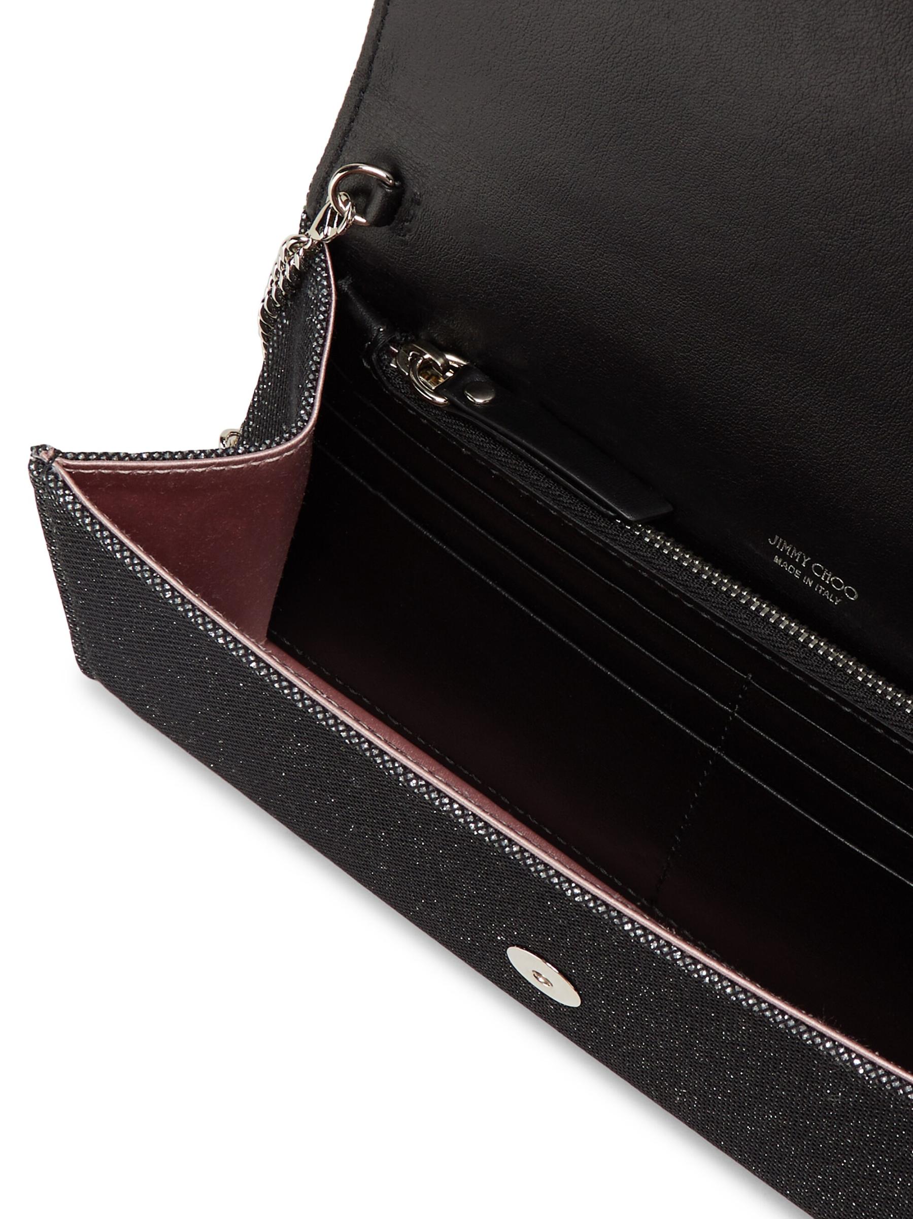 【Jimmy Choo】エミー グリッター クラッチ Platinum Ice Dusty Glitter Clutch Bag | Emmie | Pre Fall 18