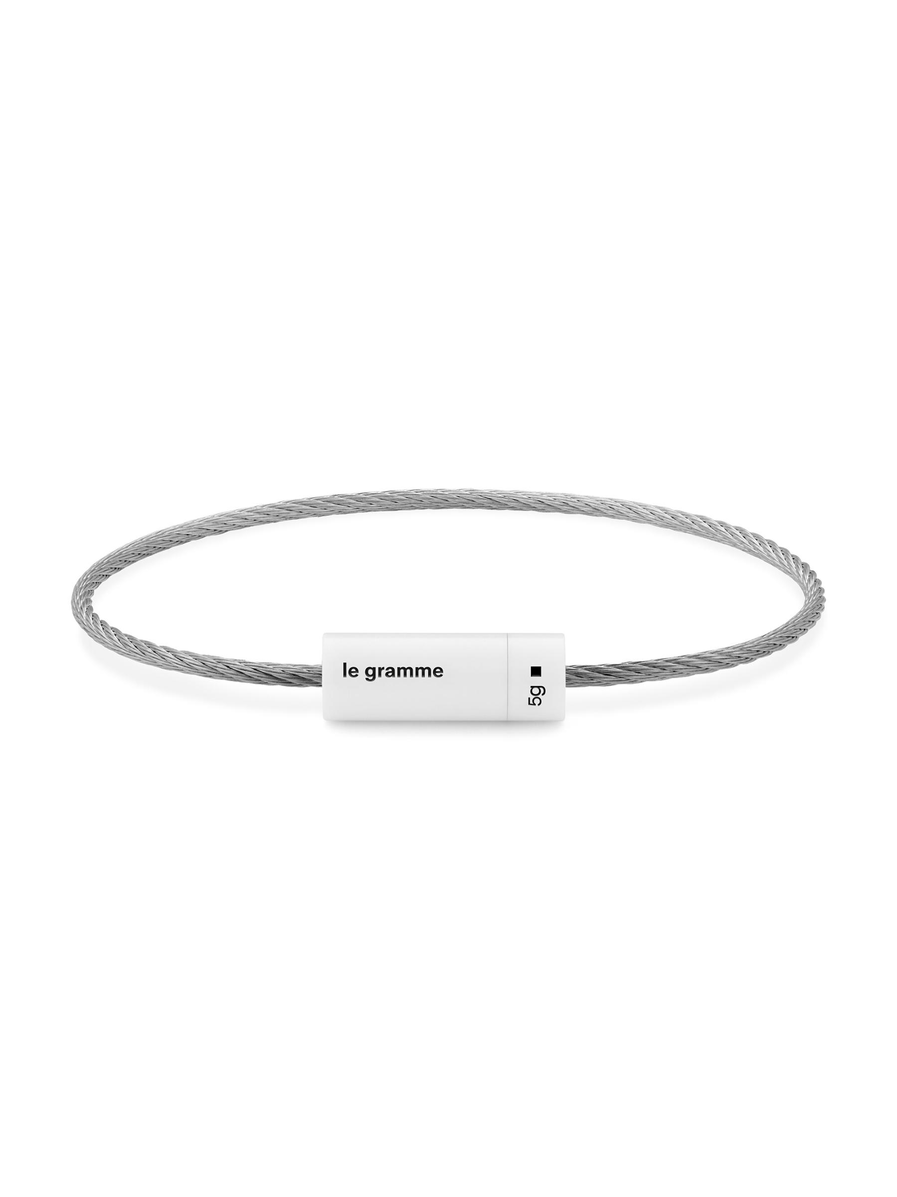 【関税込み】Le Gramme Interlaced 'Le 5g' Cord ブレスレット Le Gramme: Interlaced 'Le 5g' Cord ブレスレット | SSENSE 日本