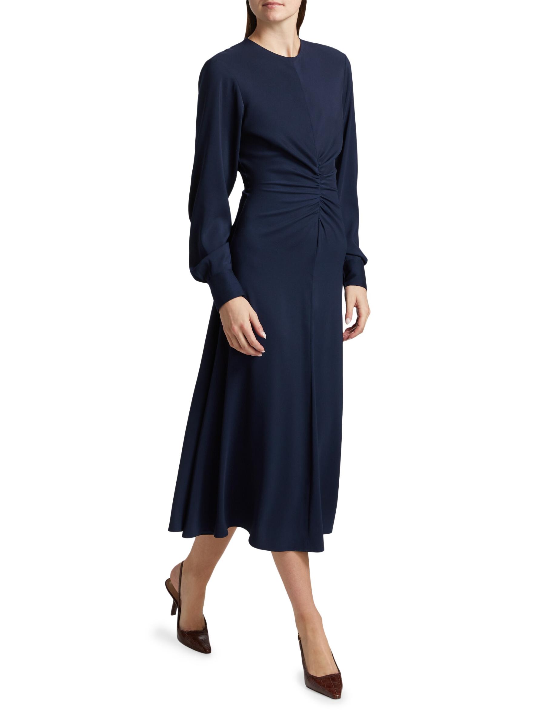 Maggy London ロングスリーブタイウエストミディドレス Amazon.com: Maggy London Women's Ruffle Neck Maxi Dress with