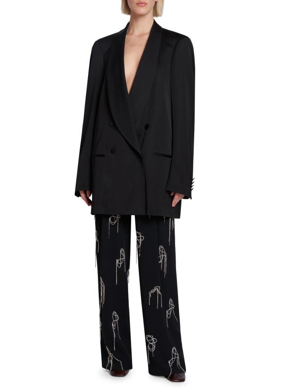DRIES VAN NOTEN*スタイリッシュな魅力*プリーツ ポーターパンツ Dries Van Noten - ポーターラインストーン・プリーツパンツ を