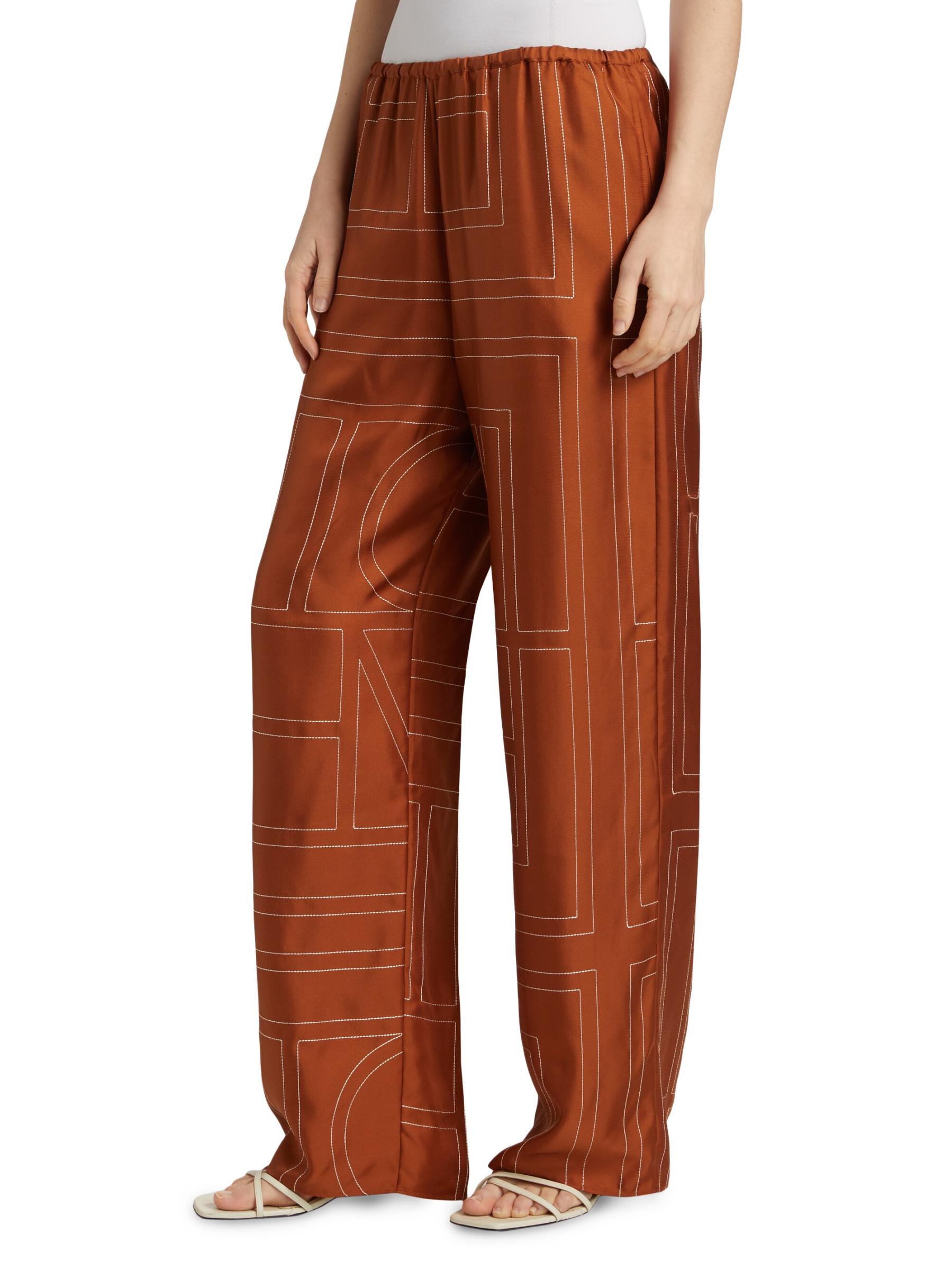 【TOTEME】モノグラム シルク パジャマ ボトムス 楽天市場】Toteme トーテム ワイドパンツ MONOGRAM PAJAMA PANTS