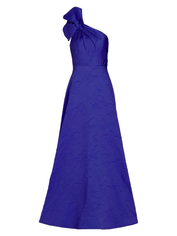 فستان أميرة جاكارد بكتف واحد