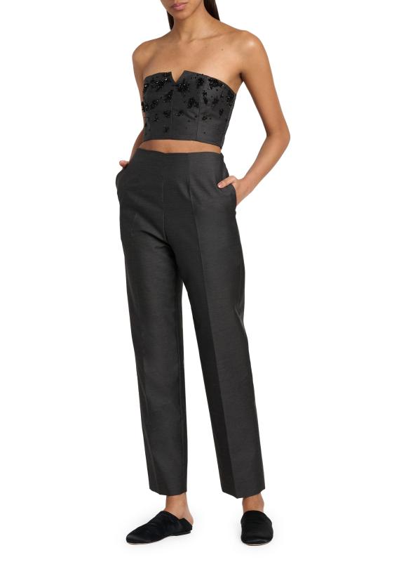 #6: بنطلون فيرجن من الصوف والحرير - اللون الرمادي