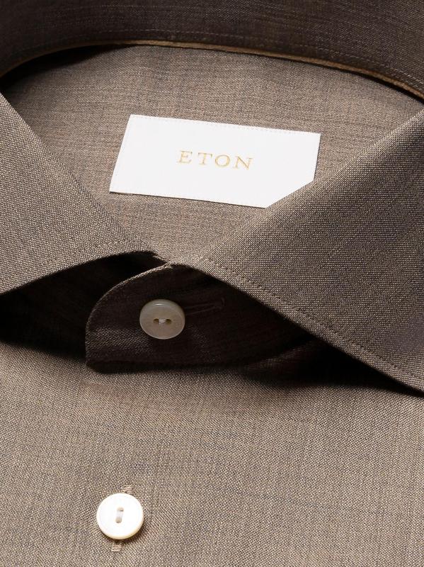 #7: قميص سوليد من صوف ميرينو بقصة ضيقة - بيج