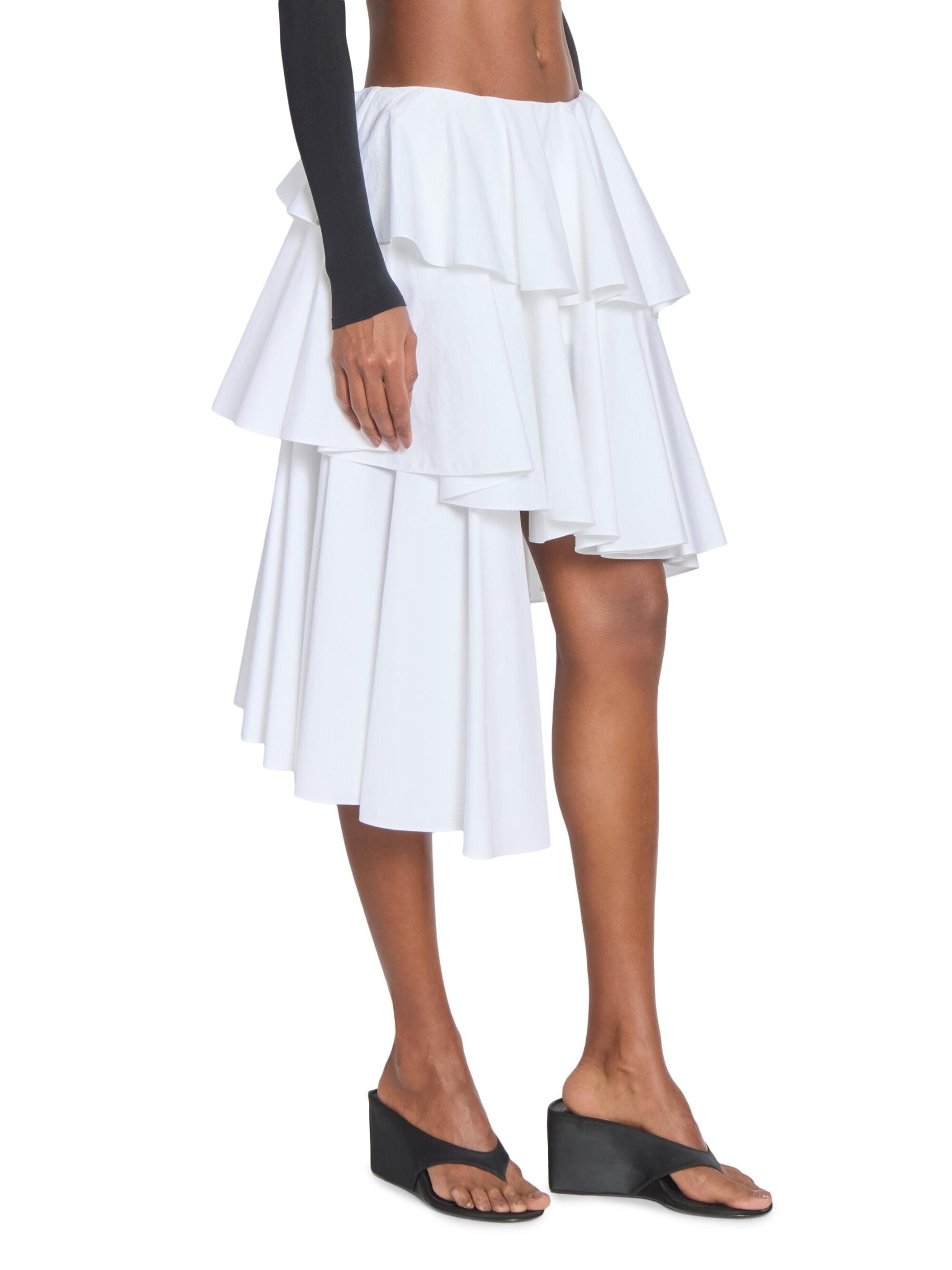 Shop Alaïa - Spiral Asymmetrical Tiered Cotton Midi-Skirt