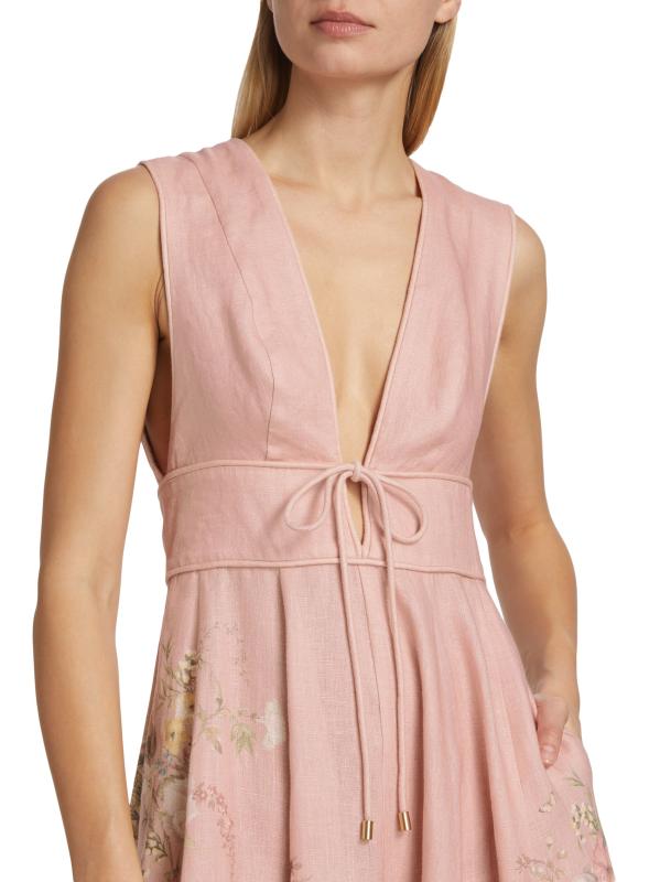 Shop Zimmermann - Waverly Plunge Midi-Dress | Saks Fifth