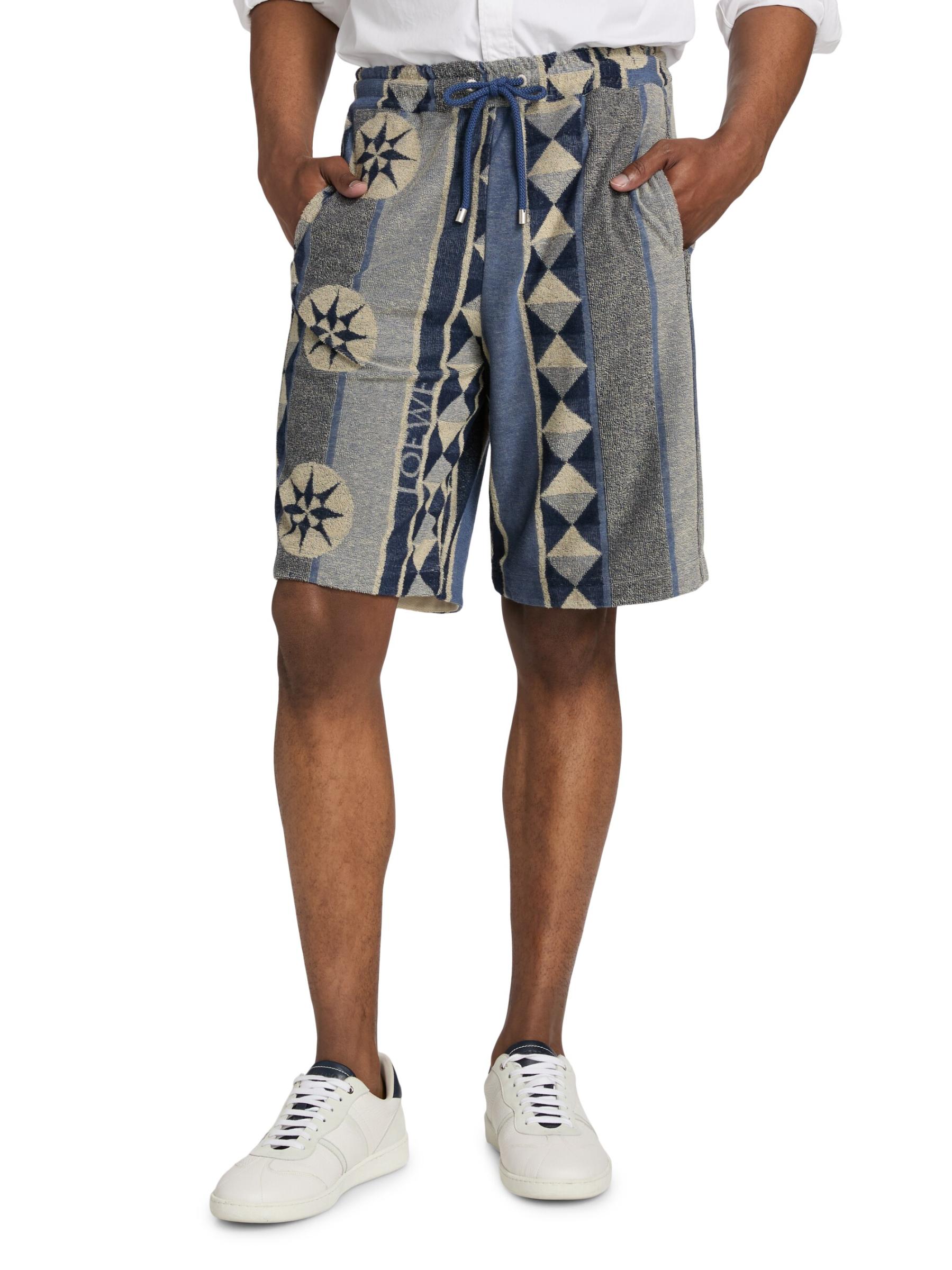 ショートパンツ Loewe Paula'S Ibiza Shorts In Spugna Di Cotone Jacquard Shop Loewe - LOEWE x Paula's Ibiza Jacquard Terry Cotton