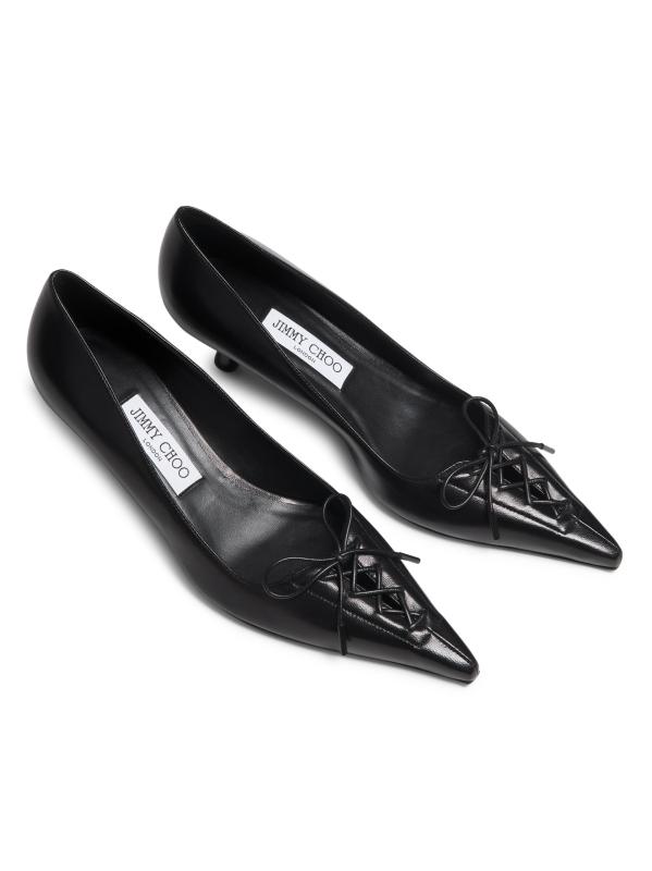 JIMMY CHOO ジミーチュウ Scarlett 50 レースアップパンプス Scarlett 50 | Black Nappa Leather Pumps | JIMMY CHOO