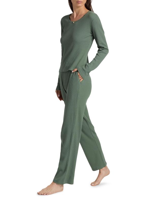 #2: بيجامة كلير وافل القطنية - طحلب