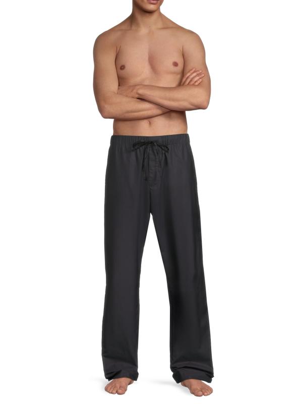 #6: بنطال بيجاما من القطن البوبلين - دخان أسود