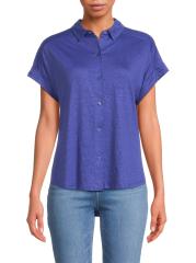 Shop Majestic Filatures - Short-Sleeve Linen-Blend Shirt