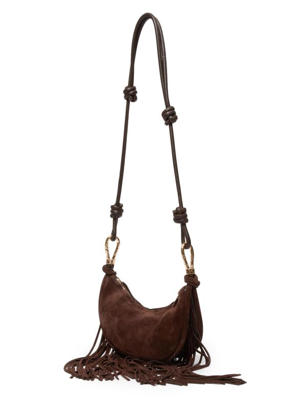 #3: حقيبة كروس بودي من الجلد المدبوغ بأهداب من أفيري - كاكاو
