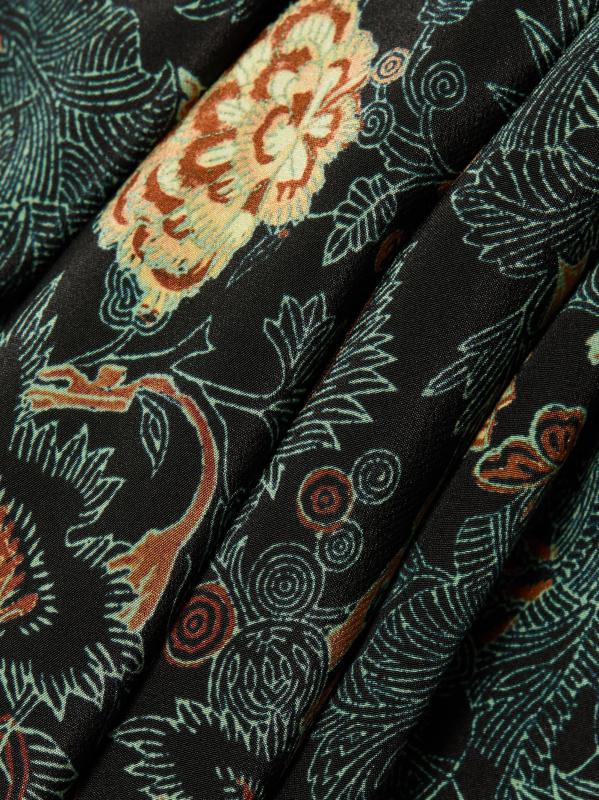 #6: فستان متوسط الطول بأكمام منفوخة من الحرير الزهري من Ines - وحدة