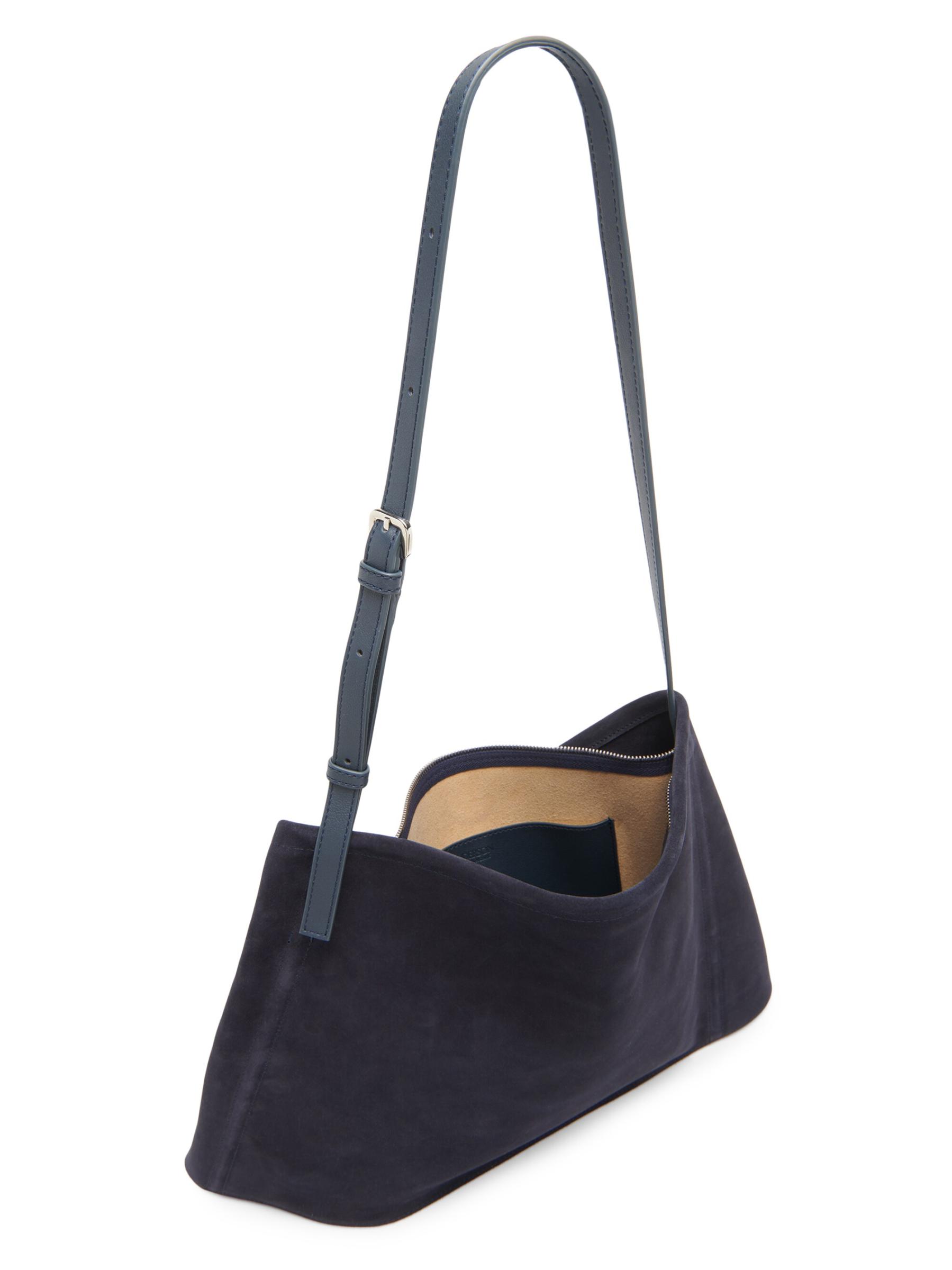 Shop JW Anderson - Scarf Fringed Suede & Leather Shoulder