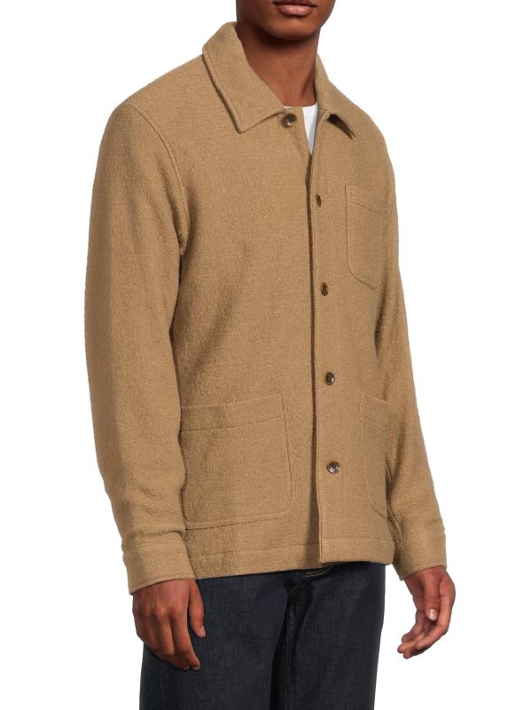 #3: جاكيت باسكال بوكلي من مزيج الصوف - بوكل بني فاتح